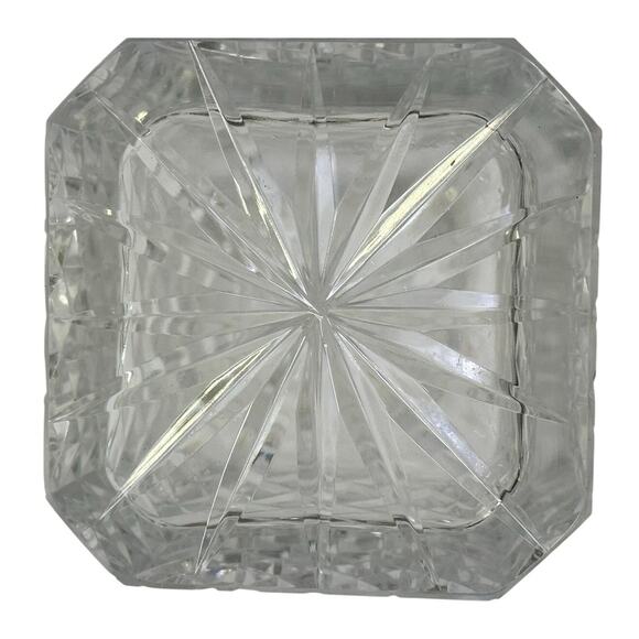 Heavy Lead Crystal Diamond Cut Square Vintage 9.75" Decanter-Excellent - Picture 7 of 8